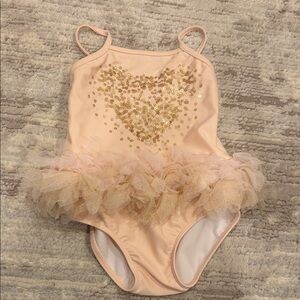 Kate Mack Pink Sequin Heart Tutu bathing suit 24m
